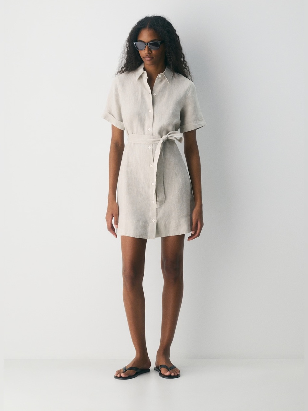 Aritzia Wilfred Eleta Linen Mini Dress Sz S